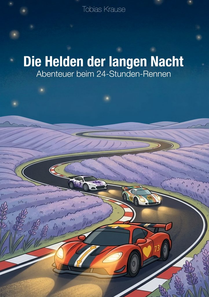 Das Cover meines Buches "Die Helden der langen Nacht - Abenteuer beim 24-Stunden-Rennen"