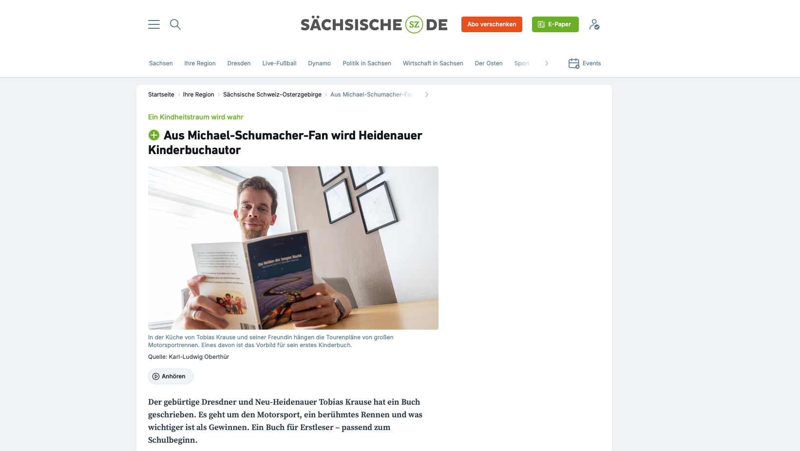 Die Sächsische Zeitung erzählt meinen Weg